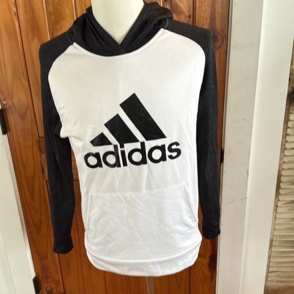 Adidas Black and White Logo Hoodie
